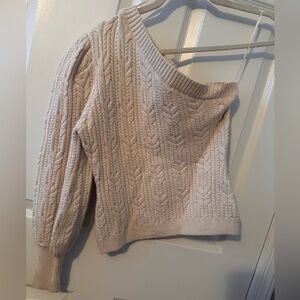 Zara Off-Shoulder Cream Sweater